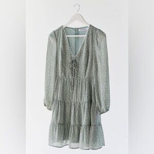 Urban Outfitters Haute Rogue Floral Long Sleeve Mini Dress Product Page